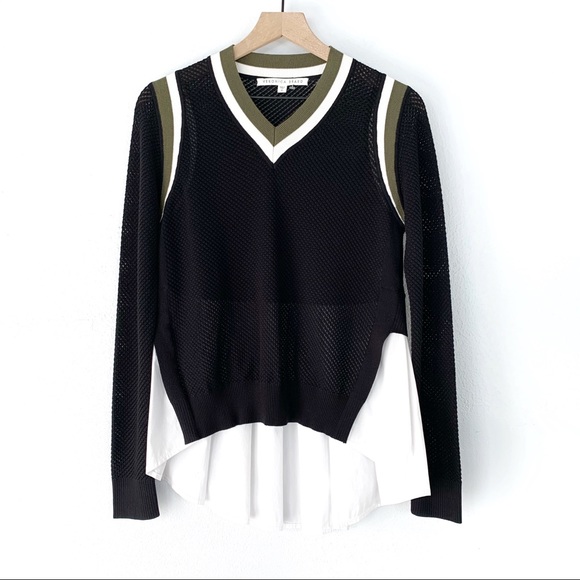 Veronica Beard Sweaters - Veronica Beard Mixed Media Mesh Sweater Size M